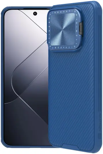 Nillkin CamShield Xiaomi 14 Hoesje met Camera Slider Back Cover Blauw afbeelding 2