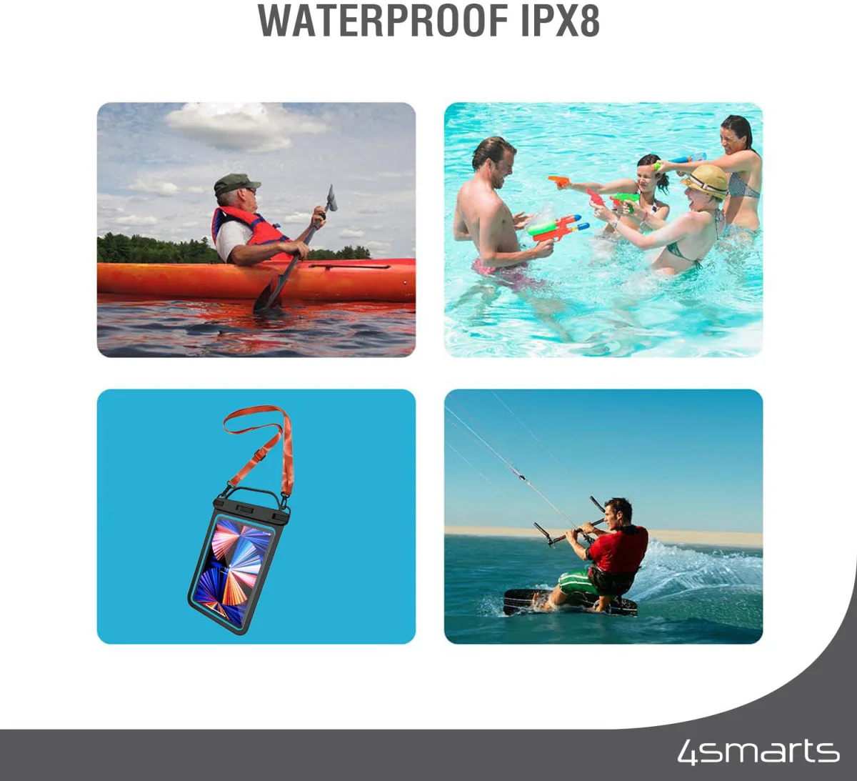 4smarts Active Pro Stark Waterdichte Hoes 38x24cm Oranje/Zwart afbeelding 2