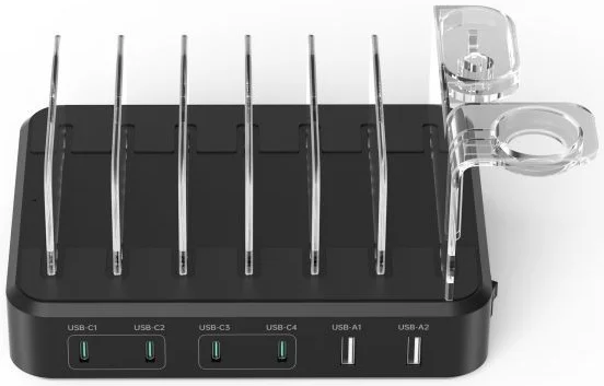 Choetech 65W Docking Station 6 Poort USB/USB-C Oplader 3.25A Zwart afbeelding 9