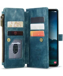 CaseMe C30 Samsung Galaxy S24 Hoesje Pasjeshouder Book Case Blauw