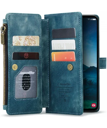 CaseMe C30 Samsung Galaxy S24 Hoesje Pasjeshouder Book Case Blauw Hoesjes