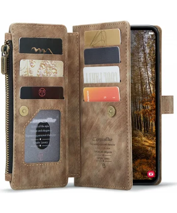 CaseMe C30 Samsung Galaxy S24 Plus Hoesje Pasjeshouder Book Case Bruin Hoesjes