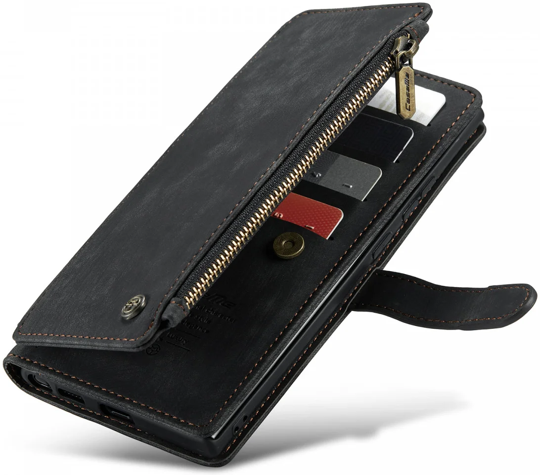 CaseMe C30 Samsung Galaxy S24 Ultra Hoesje Pasjeshouder Zwart afbeelding 11