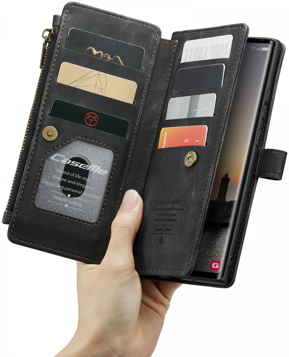 CaseMe C30 Samsung Galaxy S24 Ultra Hoesje Pasjeshouder Zwart afbeelding 12
