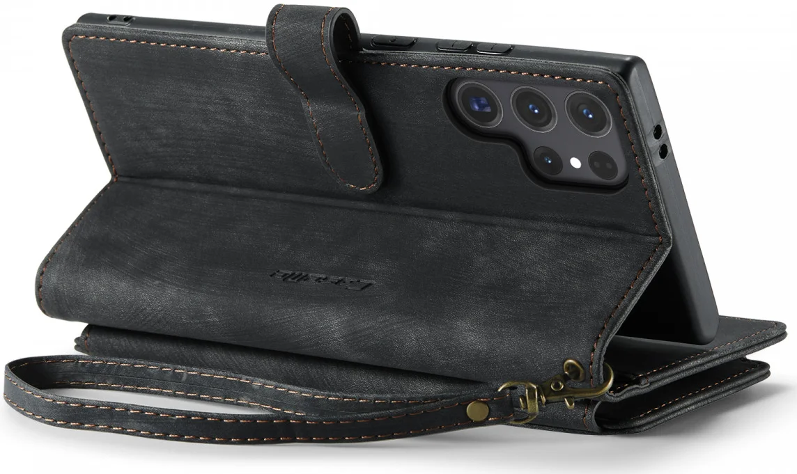 CaseMe C30 Samsung Galaxy S24 Ultra Hoesje Pasjeshouder Zwart afbeelding 18