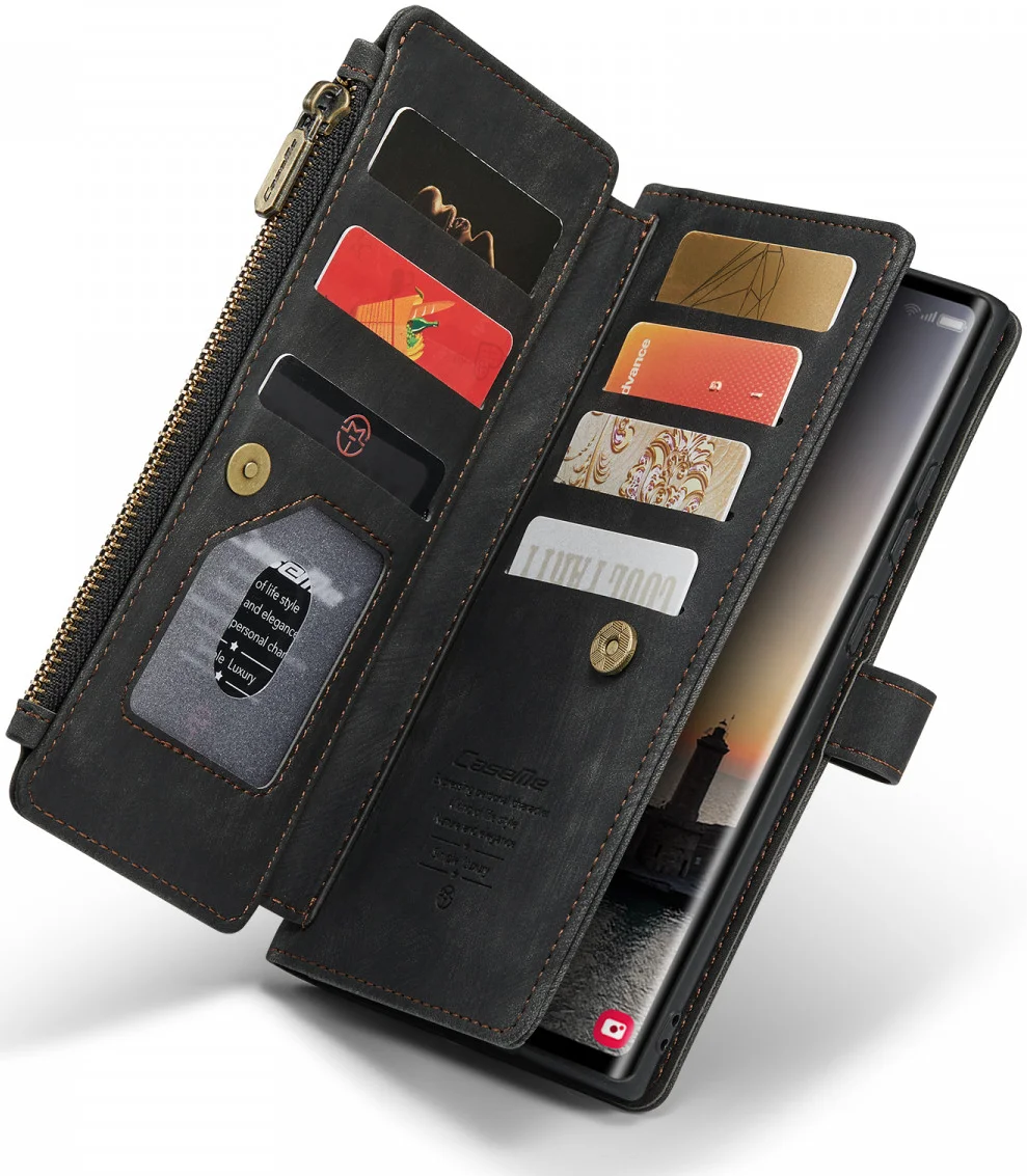 CaseMe C30 Samsung Galaxy S24 Ultra Hoesje Pasjeshouder Zwart afbeelding 19
