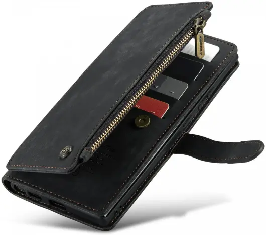 CaseMe C30 Samsung Galaxy S24 Ultra Hoesje Pasjeshouder Zwart afbeelding 11