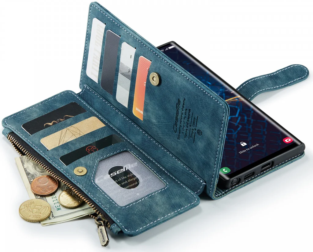 CaseMe C30 Samsung Galaxy S24 Ultra Hoesje Pasjeshouder Blauw afbeelding 8