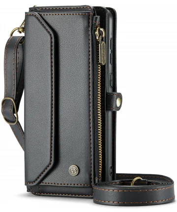 CaseMe C36 Samsung Galaxy S24 Hoesje Zipper Book Case Zwart Hoesjes