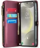 CaseMe C36 Samsung Galaxy S24 Hoesje Zipper Book Case Rood