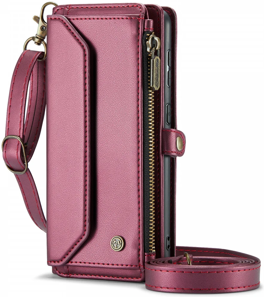 CaseMe C36 Samsung Galaxy S24 Hoesje Zipper Book Case Rood afbeelding 1