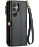 CaseMe C36 Samsung Galaxy S24 Ultra Hoesje Zipper Book Case Zwart