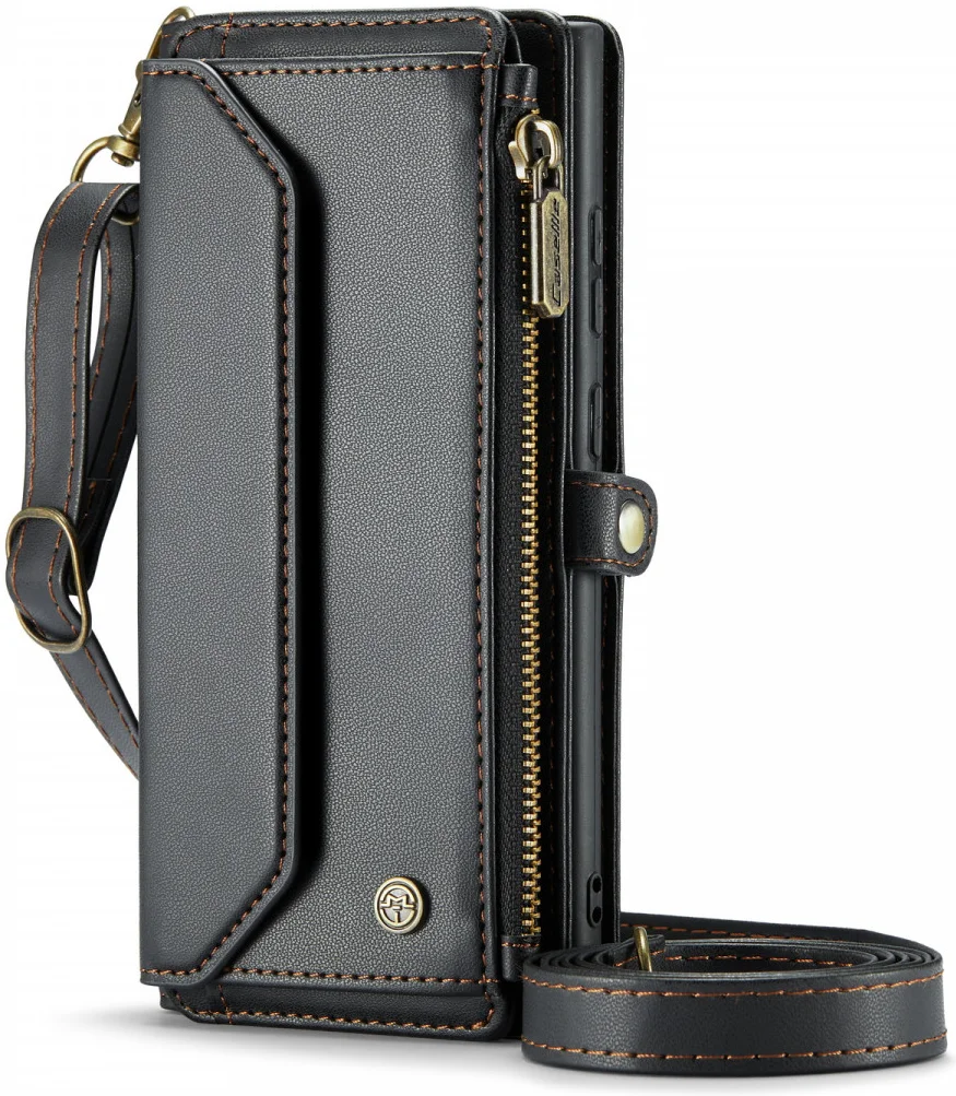 CaseMe C36 Samsung Galaxy S24 Ultra Hoesje Zipper Book Case Zwart afbeelding 1
