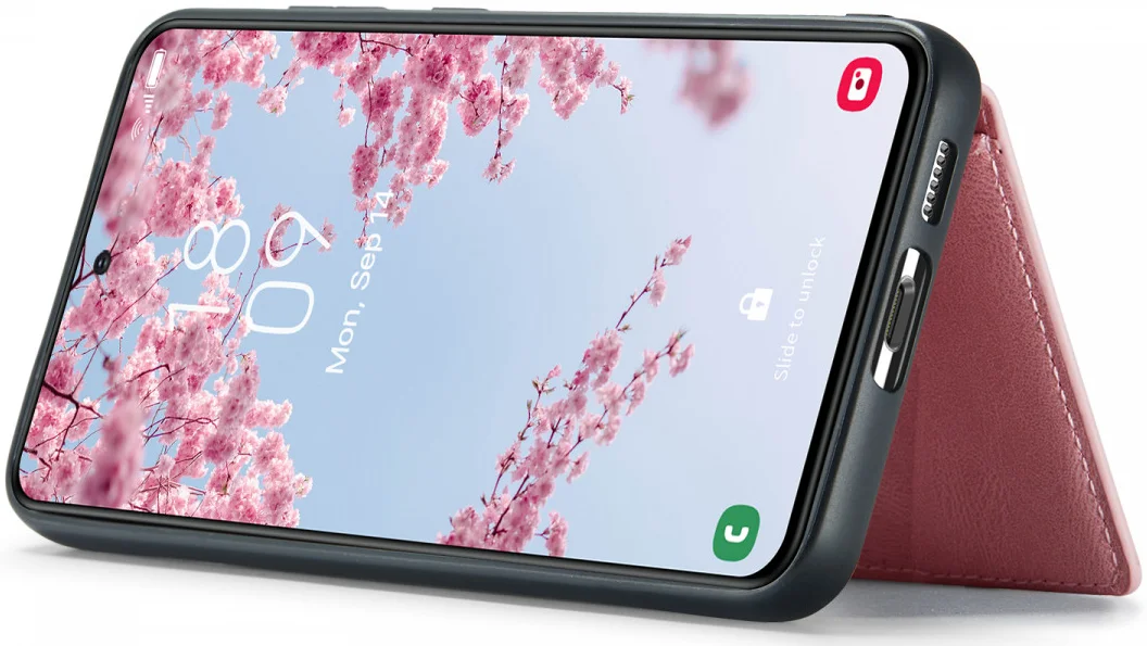 CaseMe JH-01 Samsung Galaxy S24 Hoesje Magnetische Kaarthouder Roze afbeelding 20