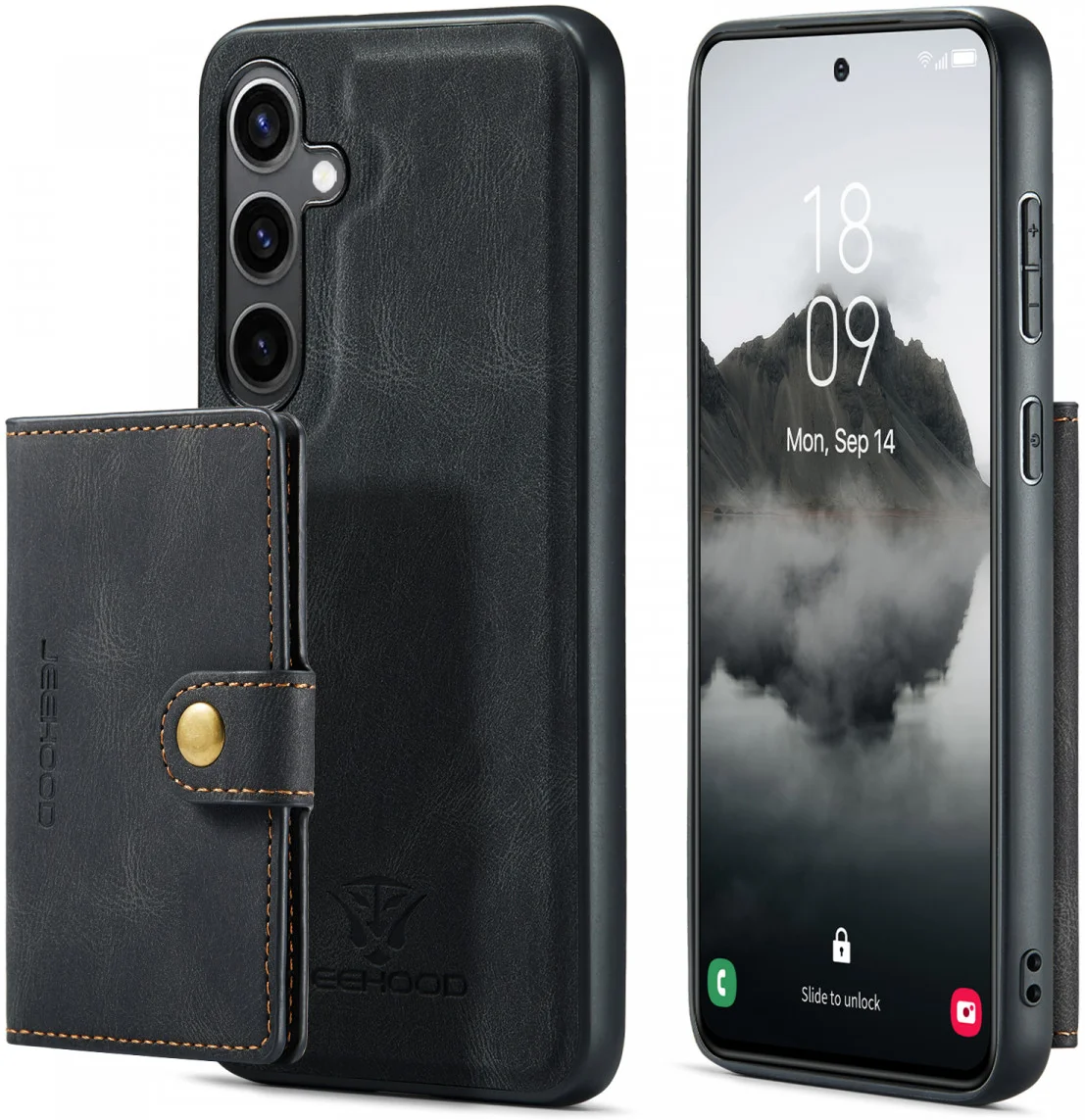 CaseMe Samsung Galaxy S24 Plus Hoes Magnetische Kaarthouder Zwart afbeelding 24