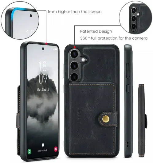 CaseMe Samsung Galaxy S24 Plus Hoes Magnetische Kaarthouder Zwart afbeelding 11