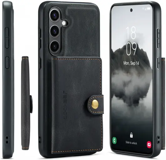 CaseMe Samsung Galaxy S24 Plus Hoes Magnetische Kaarthouder Zwart afbeelding 26
