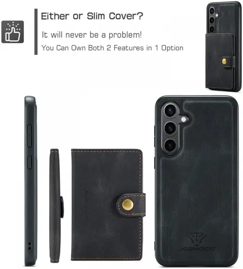CaseMe Samsung Galaxy S24 Plus Hoes Magnetische Kaarthouder Zwart afbeelding 6