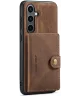 CaseMe Samsung Galaxy S24 Plus Hoes Magnetische Kaarthouder Bruin