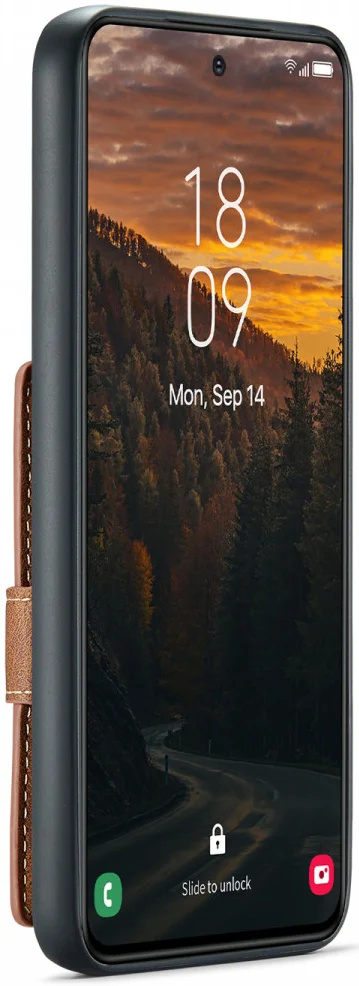 CaseMe Samsung Galaxy S24 Plus Hoes Magnetische Kaarthouder Bruin afbeelding 22