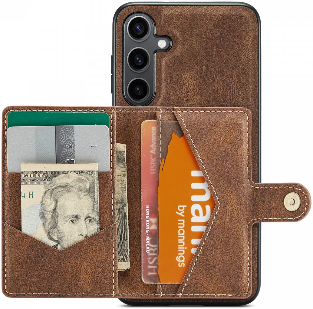 CaseMe Samsung Galaxy S24 Plus Hoes Magnetische Kaarthouder Bruin afbeelding 23