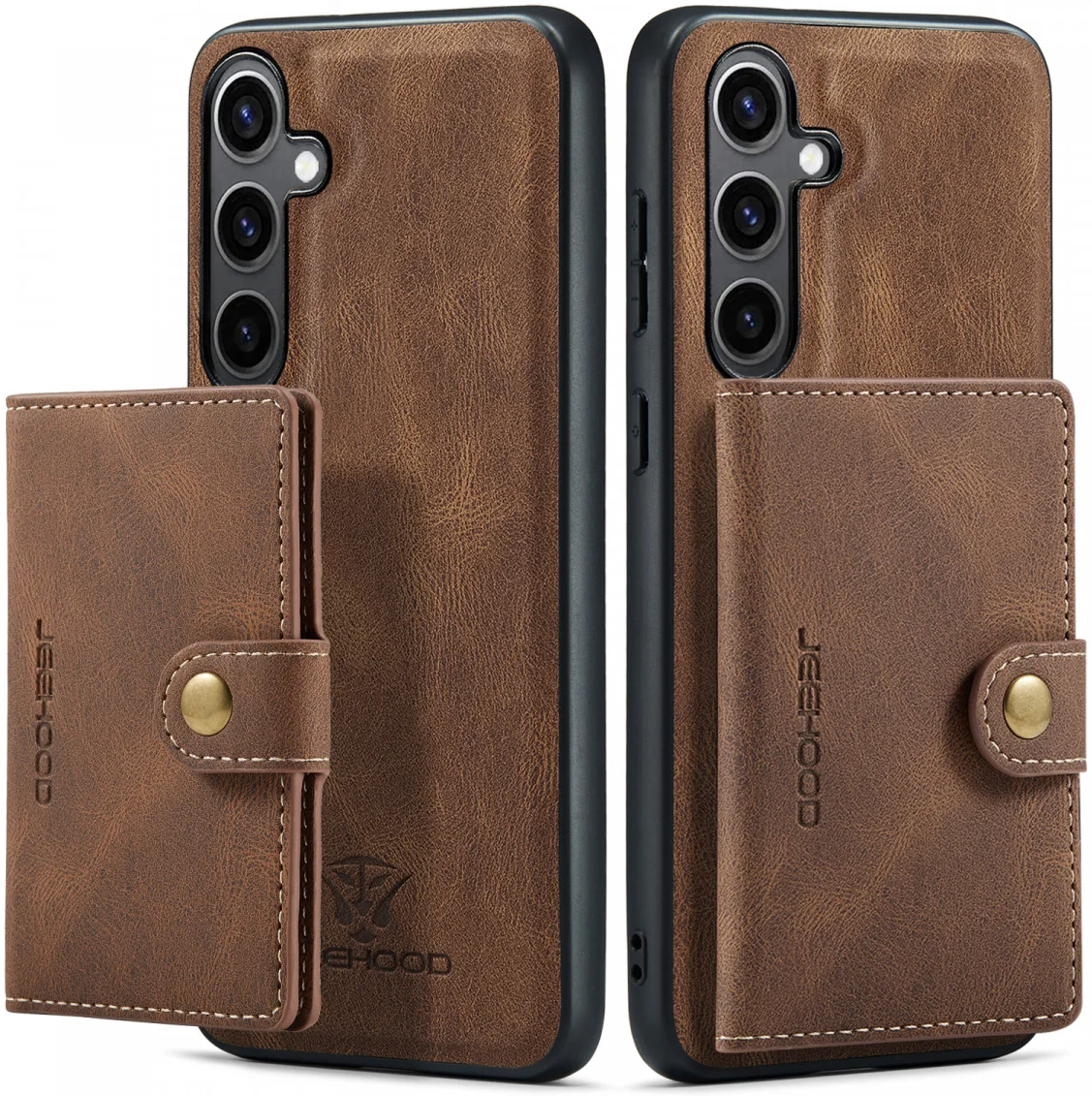 CaseMe Samsung Galaxy S24 Plus Hoes Magnetische Kaarthouder Bruin afbeelding 5