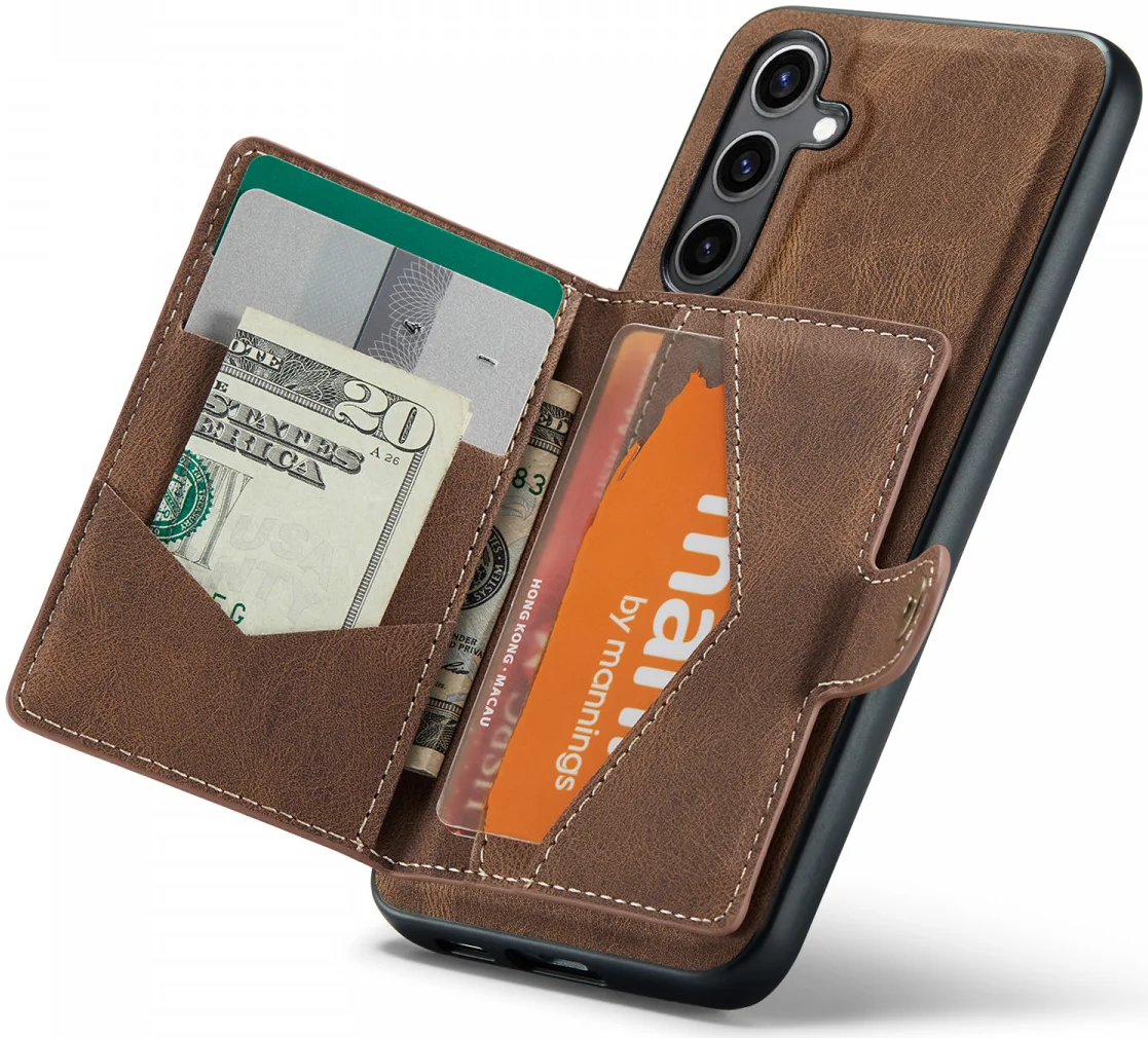CaseMe Samsung Galaxy S24 Plus Hoes Magnetische Kaarthouder Bruin afbeelding 8