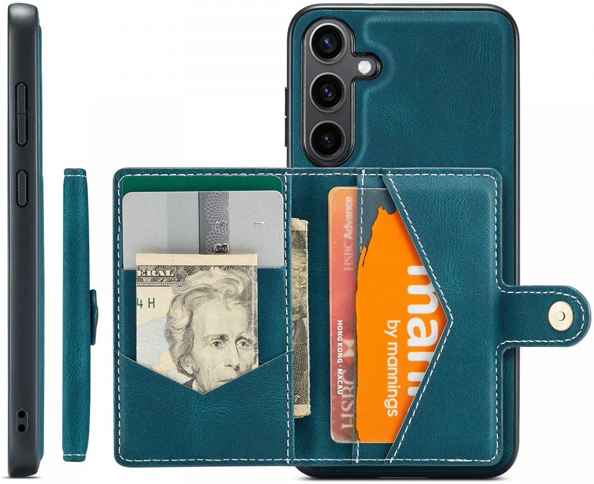 CaseMe Samsung Galaxy S24 Plus Hoes Magnetische Kaarthouder Blauw afbeelding 4