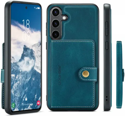 CaseMe Samsung Galaxy S24 Plus Hoes Magnetische Kaarthouder Blauw afbeelding 25