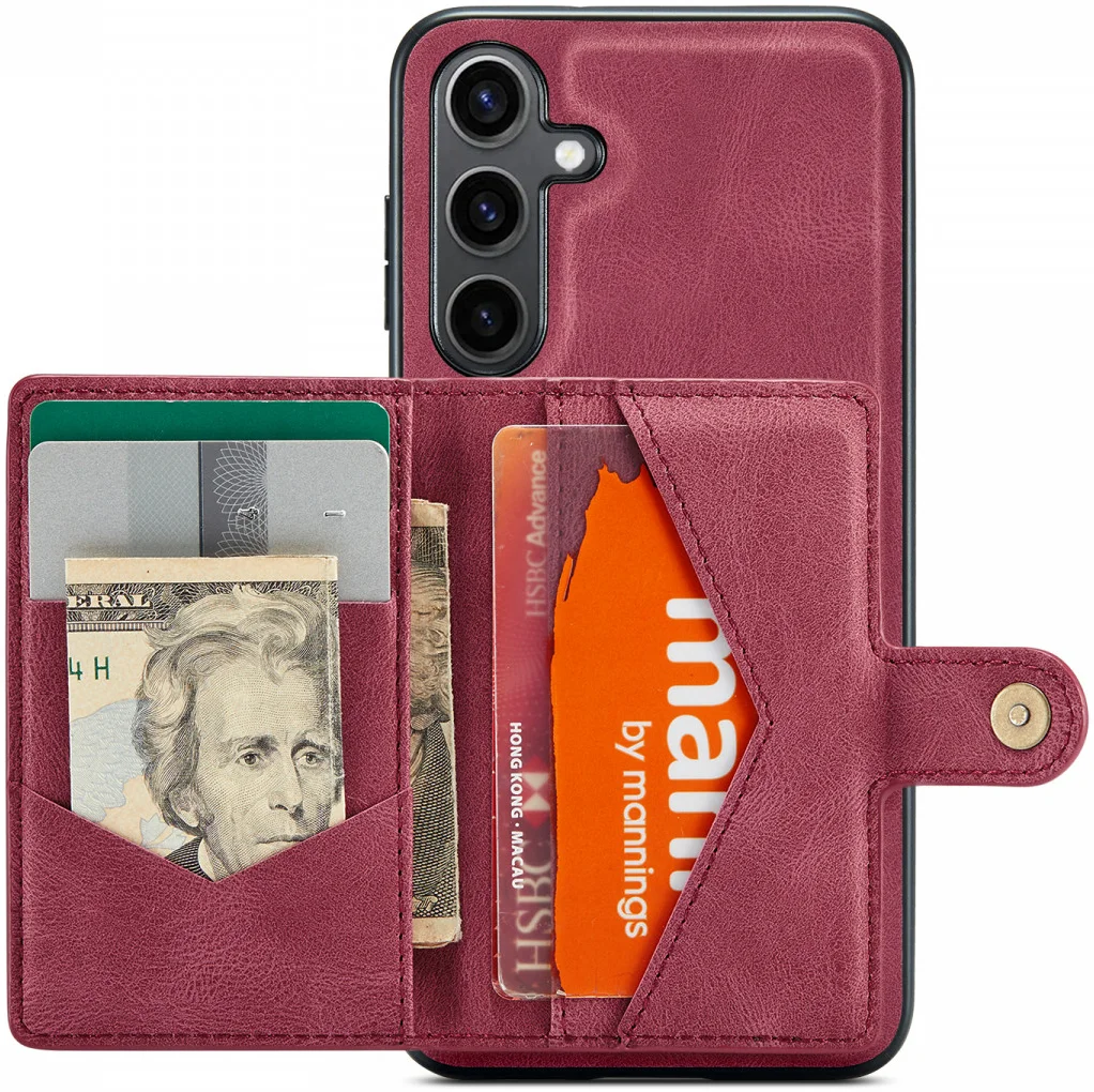 CaseMe Samsung Galaxy S24 Plus Hoes Magnetische Kaarthouder Rood afbeelding 23