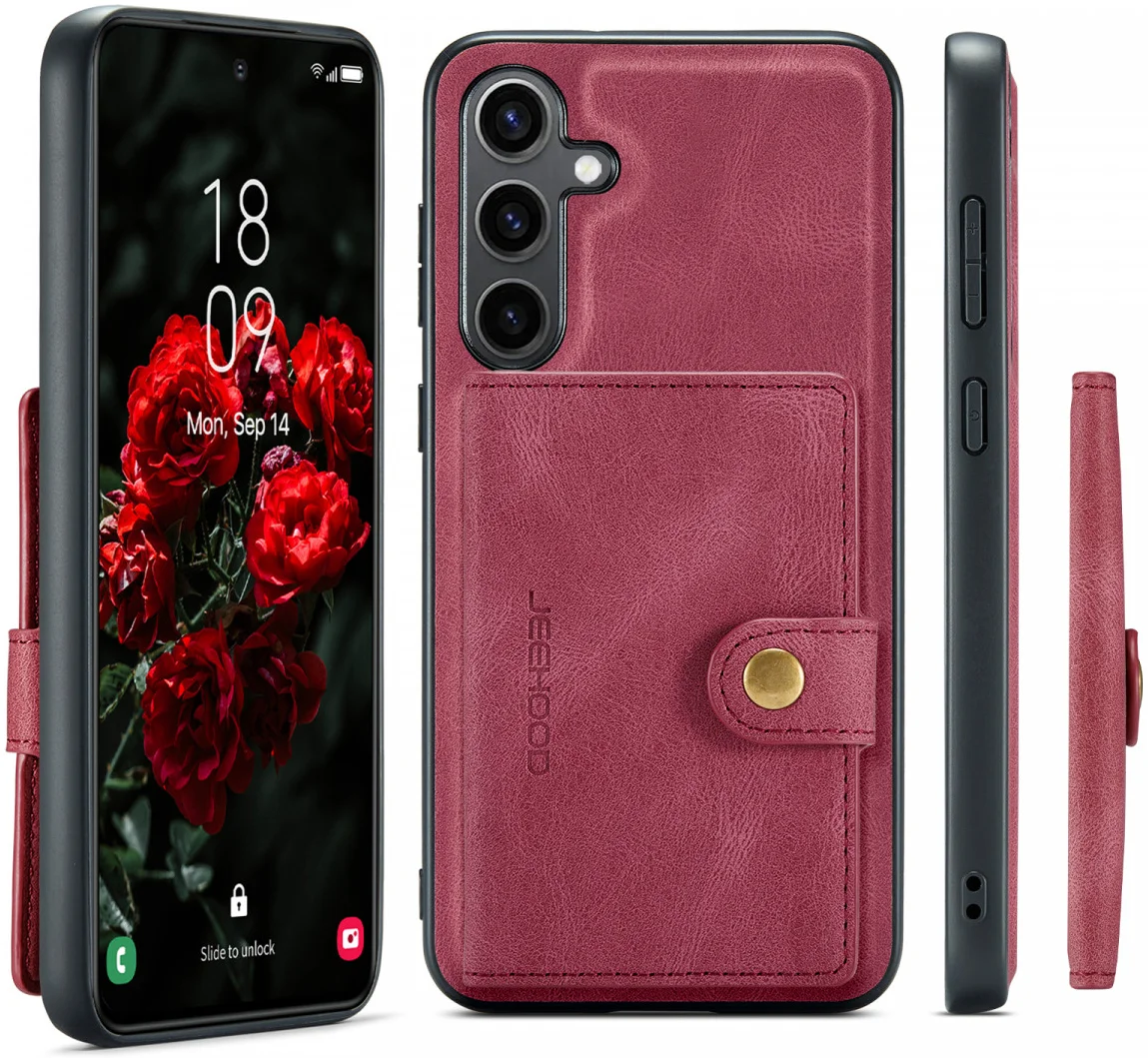 CaseMe Samsung Galaxy S24 Plus Hoes Magnetische Kaarthouder Rood afbeelding 25