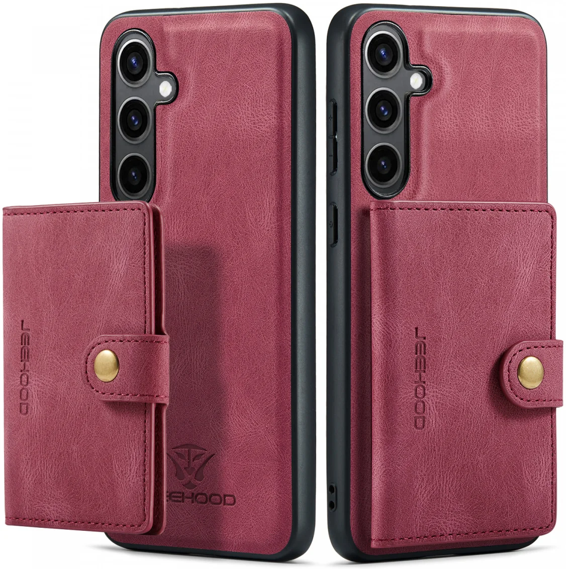 CaseMe Samsung Galaxy S24 Plus Hoes Magnetische Kaarthouder Rood afbeelding 5
