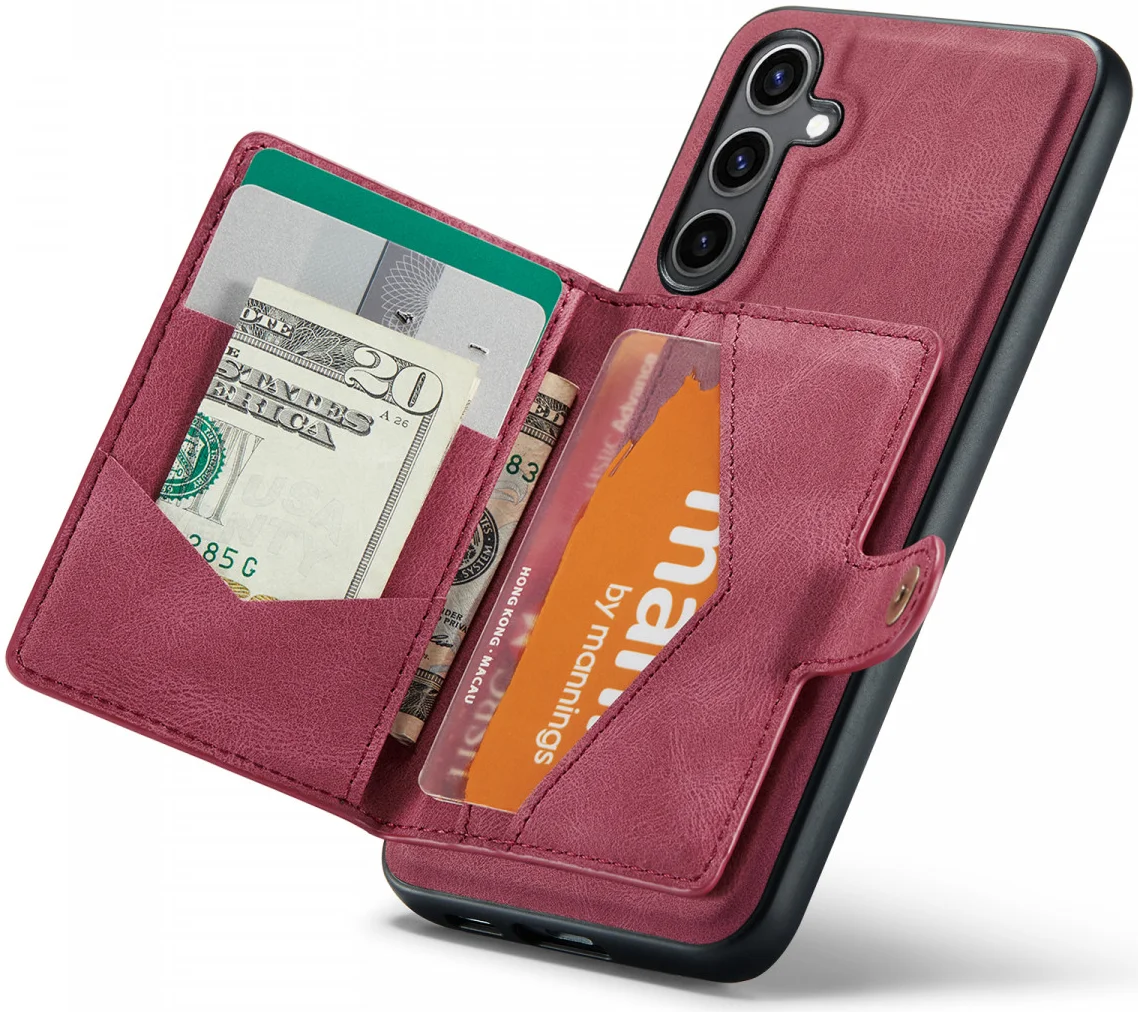 CaseMe Samsung Galaxy S24 Plus Hoes Magnetische Kaarthouder Rood afbeelding 8