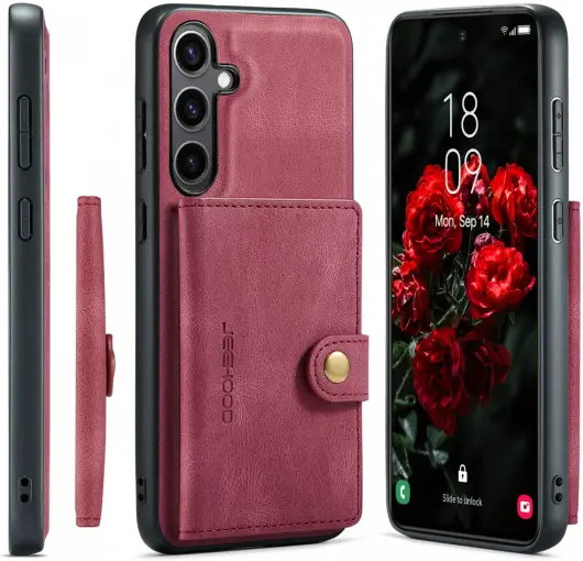 CaseMe Samsung Galaxy S24 Plus Hoes Magnetische Kaarthouder Rood afbeelding 26
