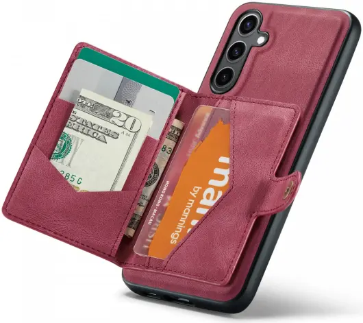 CaseMe Samsung Galaxy S24 Plus Hoes Magnetische Kaarthouder Rood afbeelding 8