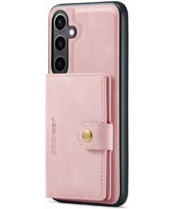 CaseMe JH-01 Samsung Galaxy S24 Plus Hoes Magnetische Kaarthouder Roze Hoesjes