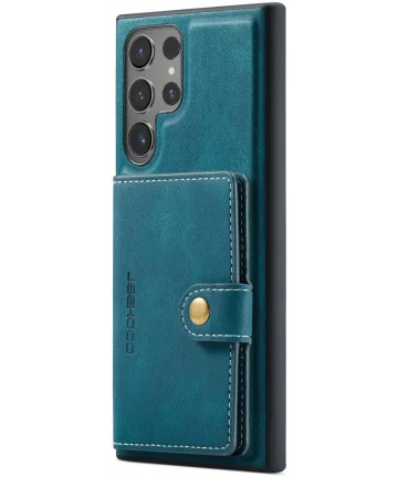 CaseMe Samsung Galaxy S24 Ultra Hoes Magnetische Kaarthouder Blauw Hoesjes