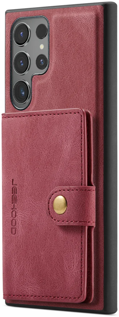 CaseMe JH-01 Samsung Galaxy S24 Ultra Hoes Magnetische Kaarthouder Rood afbeelding 1