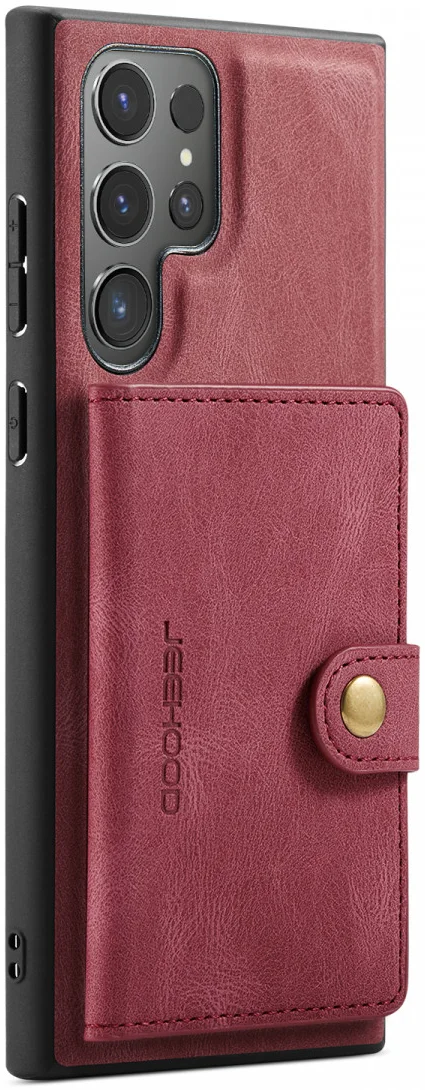 CaseMe JH-01 Samsung Galaxy S24 Ultra Hoes Magnetische Kaarthouder Rood afbeelding 15