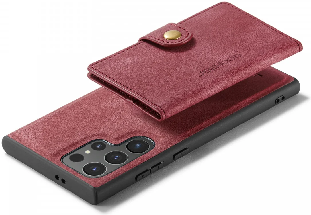 CaseMe JH-01 Samsung Galaxy S24 Ultra Hoes Magnetische Kaarthouder Rood afbeelding 19