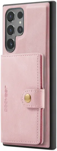 CaseMe JH-01 Samsung Galaxy S24 Ultra Hoes Magnetische Kaarthouder Roze afbeelding 1