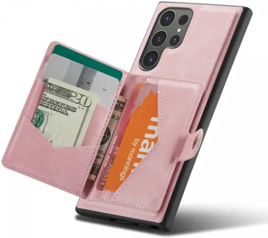 CaseMe JH-01 Samsung Galaxy S24 Ultra Hoes Magnetische Kaarthouder Roze afbeelding 10