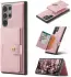 CaseMe JH-01 Samsung Galaxy S24 Ultra Hoes Magnetische Kaarthouder Roze afbeelding 3