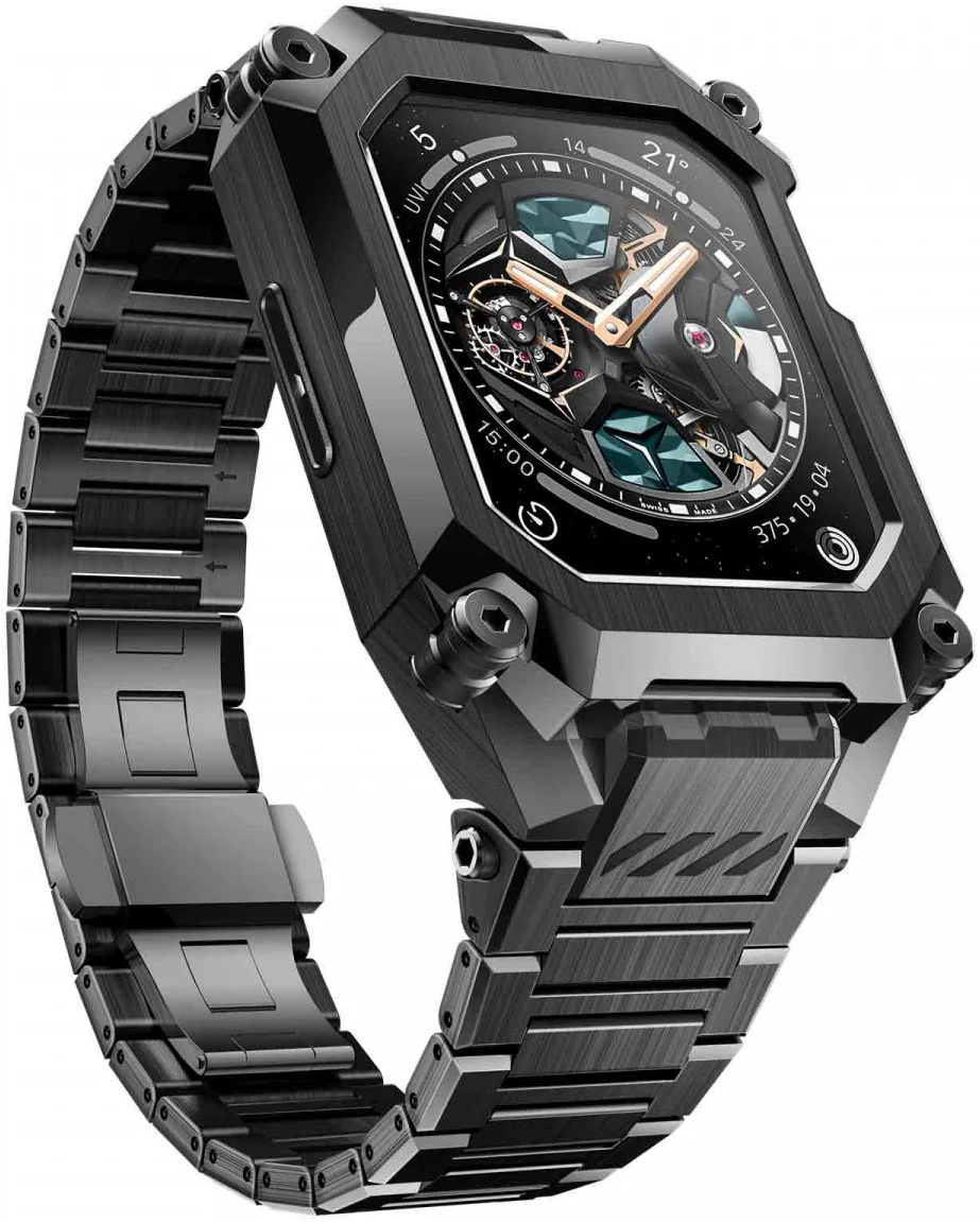 SUPCASE UB - Stalen Apple Watch 45MM / 44MM Case met Schakelband - Zwart afbeelding 2