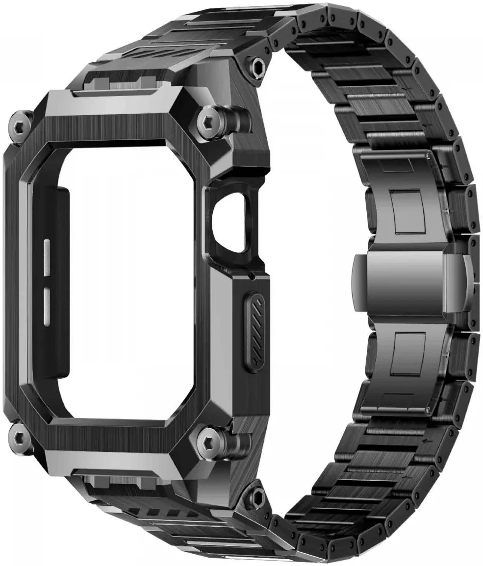 SUPCASE UB - Stalen Apple Watch 45MM / 44MM Case met Schakelband - Zwart afbeelding 3