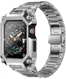 SUPCASE UB Steel Apple Watch 45MM / 44MM Case met Schakelband Zilver