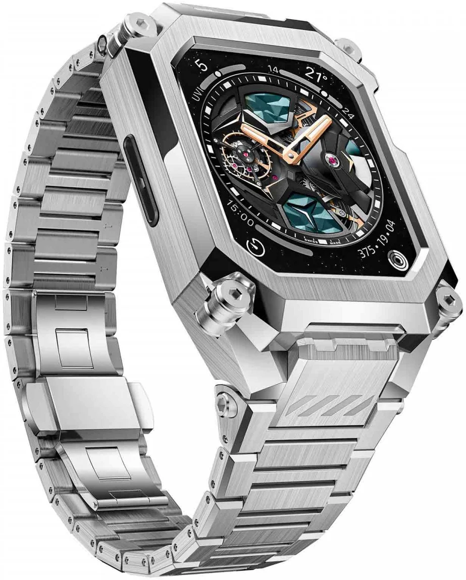 SUPCASE UB - Stalen Apple Watch 45MM / 44MM Case met Schakelband - Zilver afbeelding 2