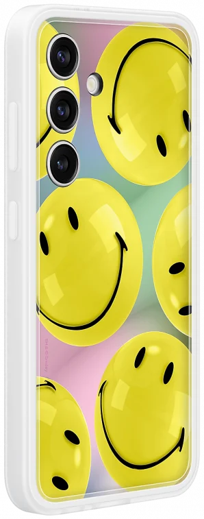 Origineel Samsung Galaxy S24 Hoesje FlipSuit Case Smiley Geel Kaart afbeelding 2