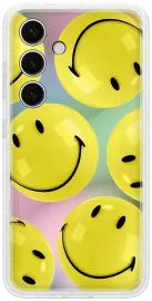 Origineel Samsung Galaxy S24 Hoesje FlipSuit Case Smiley Geel Kaart