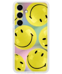 Origineel Samsung Galaxy S24 Plus Hoesje FlipSuit Case Smiley Geel